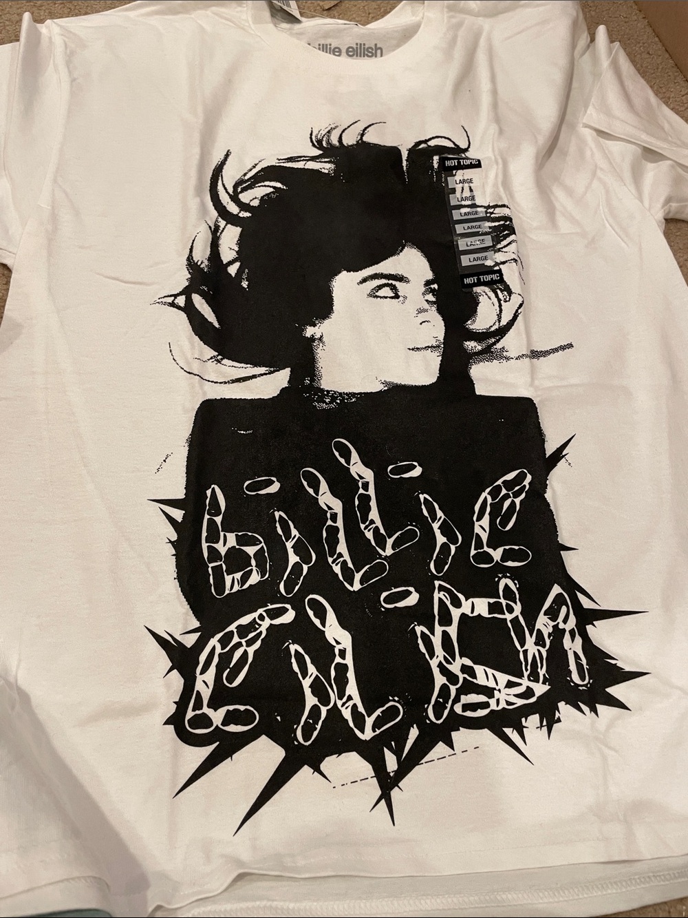 NWT Billie Eilish White Graphic tshirt, men’s L